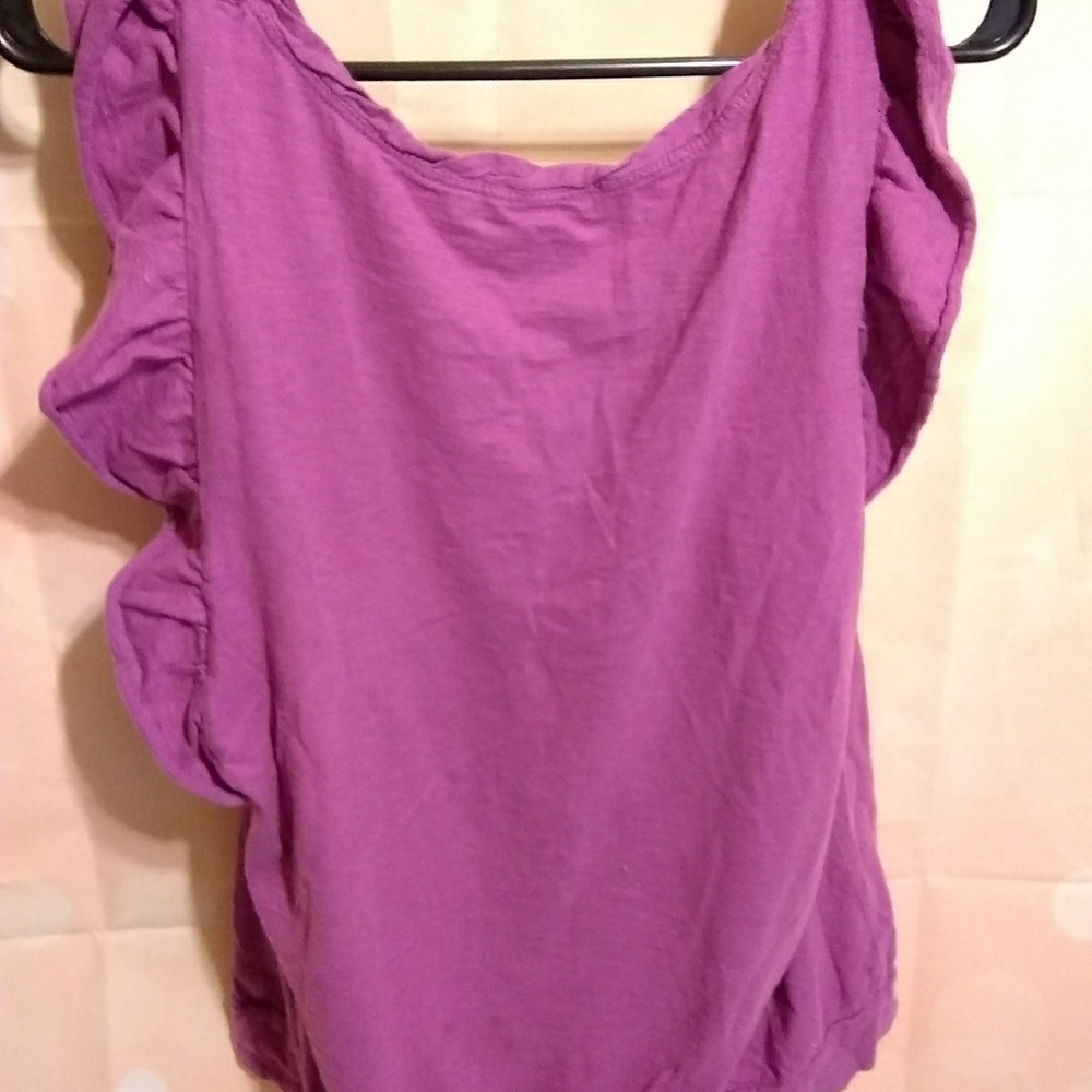 Purple Ruffle Sleeve Tank - Picture 4 of 4